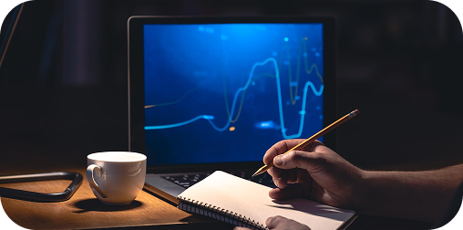 Analysebildschirm mit Finanzdaten